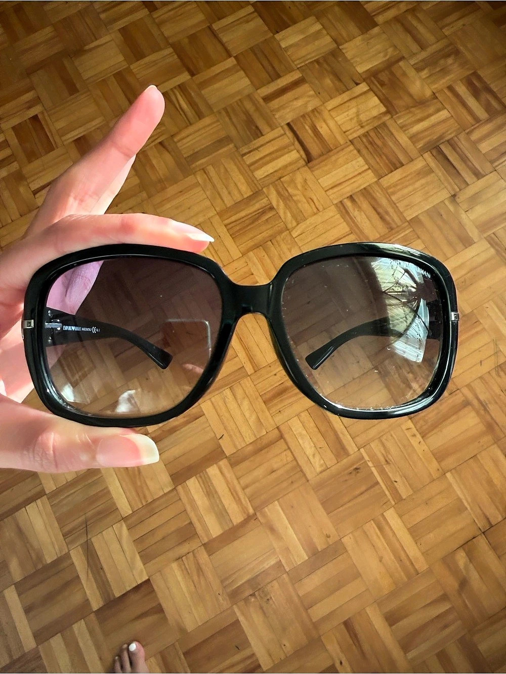 Emporio Armani Black Oversized Sunglasses